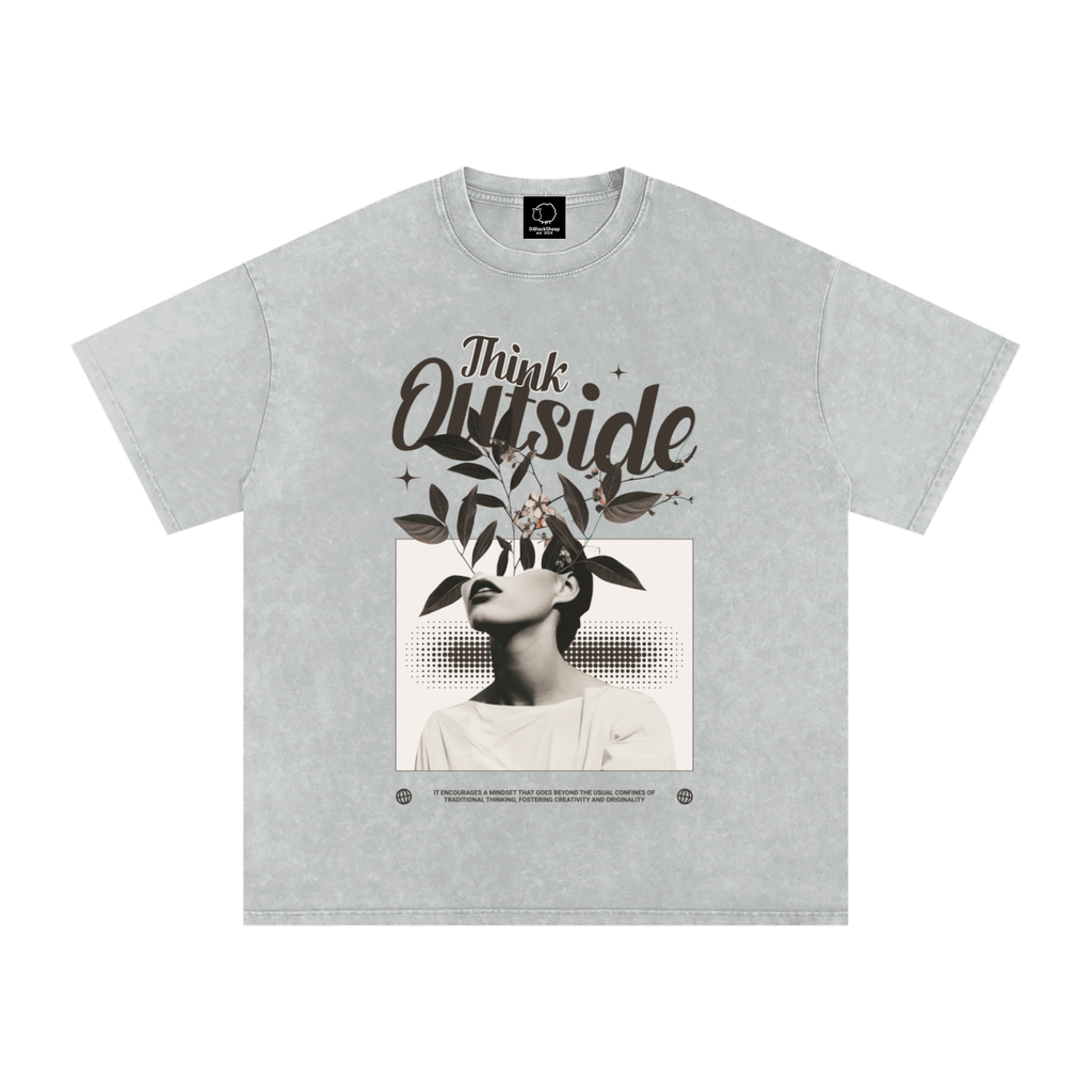 🍃 Snow Washed Oversized Cotton T-Shirt – Premium Vintage Streetwear