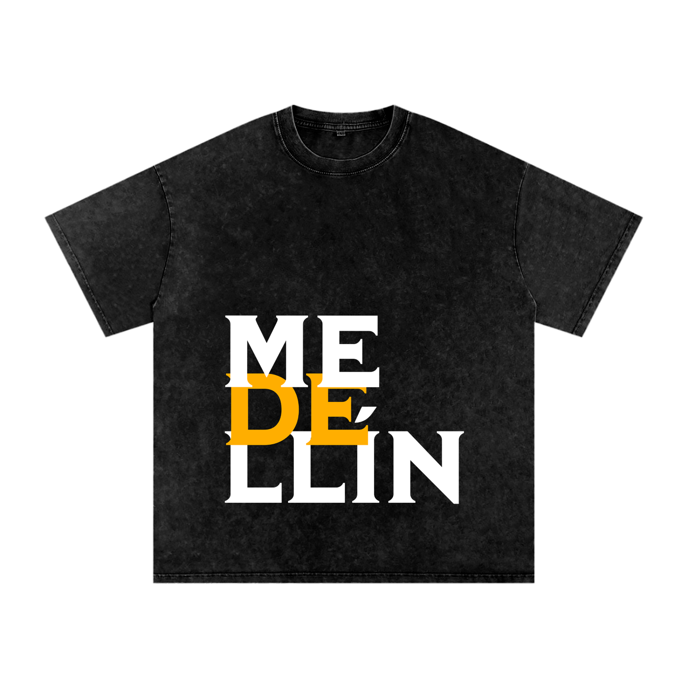 🇨🇴 MEDELLIN Vertical Graphic Tee  Washed Oversized Cotton T-Shirt