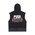 💪  HARDER Vintage Washed Zip-Up Hooded Tank Top