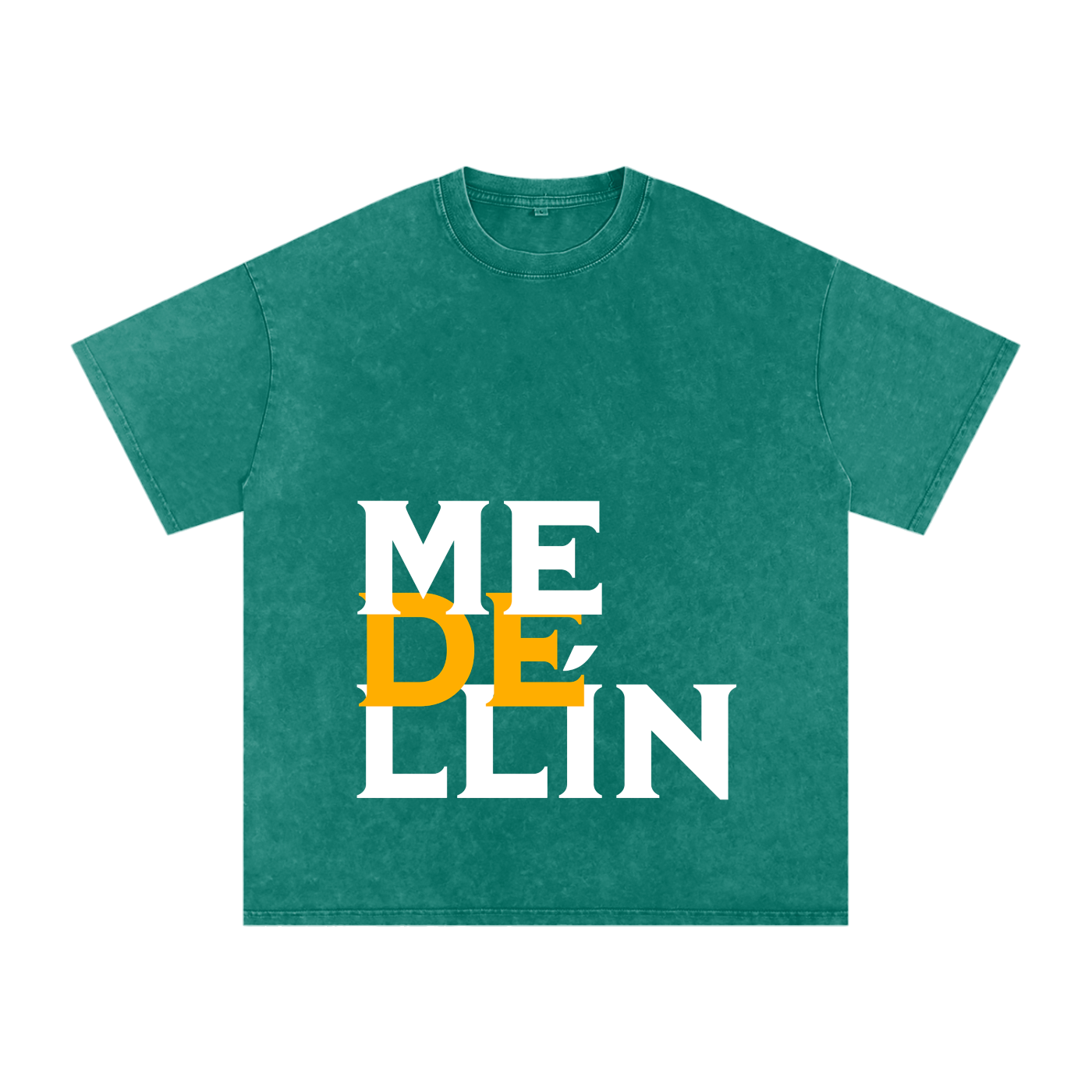 🇨🇴 MEDELLIN Vertical Graphic Tee  Washed Oversized Cotton T-Shirt