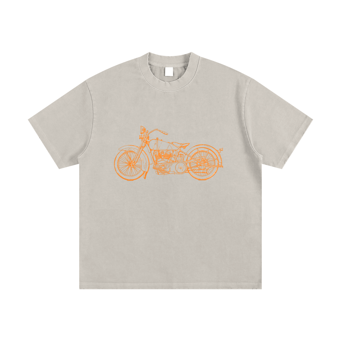 🏍️ Vintage Moto Line-Art Tee – Heavyweight Vintage Washed Frayed T-Shirt