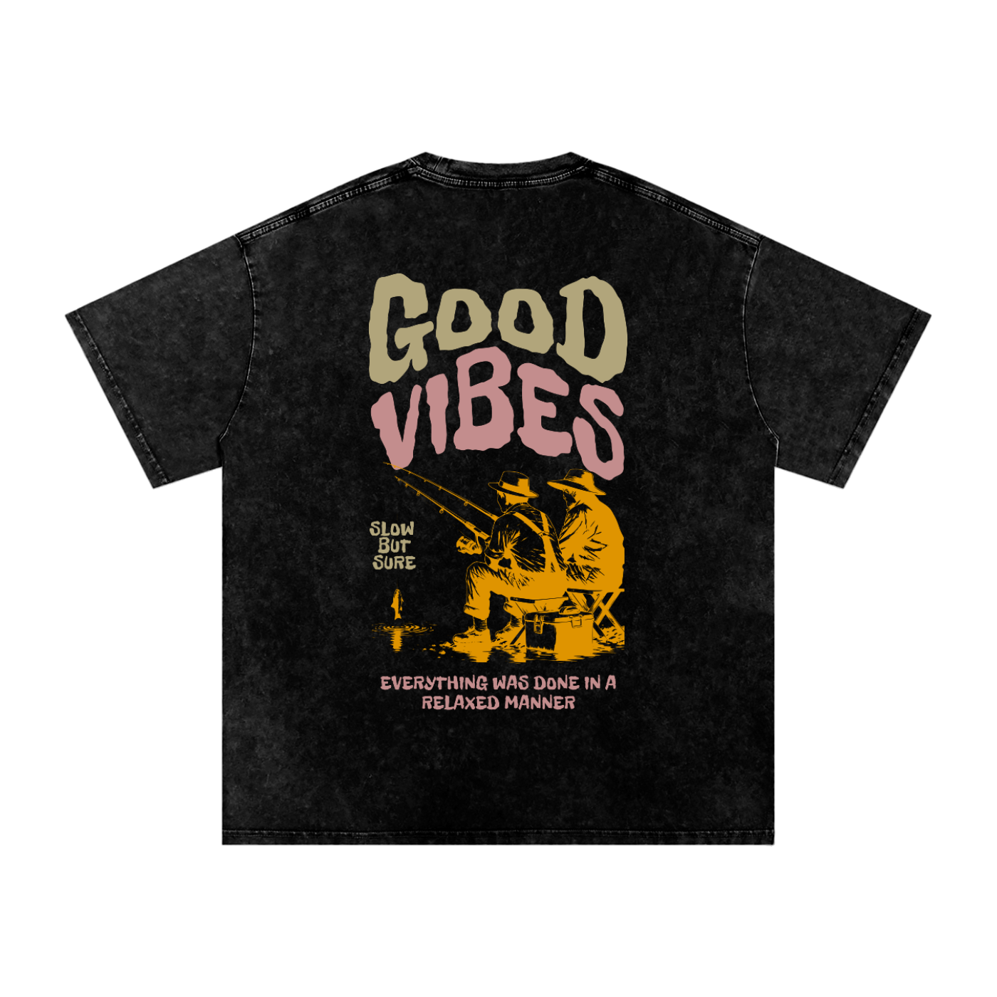 🌞 GOOD VIBES TEE Washed Oversized Cotton T-Shirt