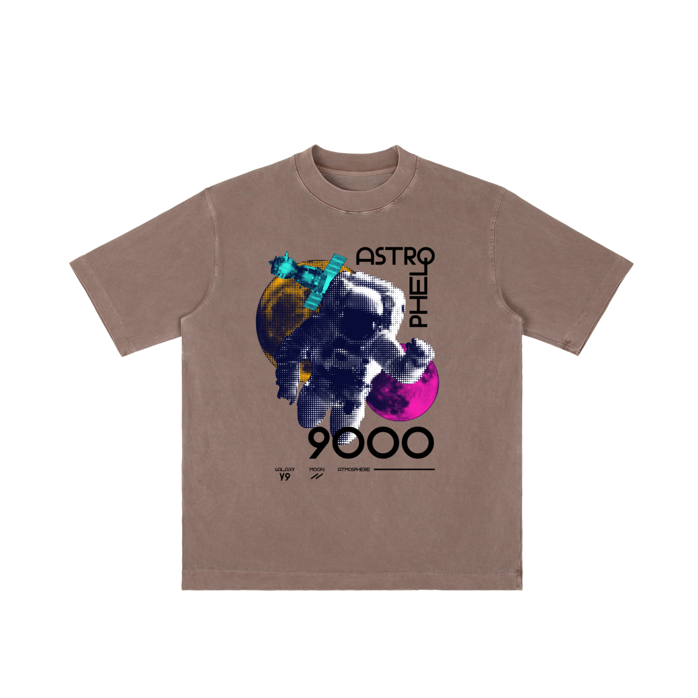 🚀 ASTRO PHEL 9000 Space Graphic Tee Wash Drop Shoulder T-shirt