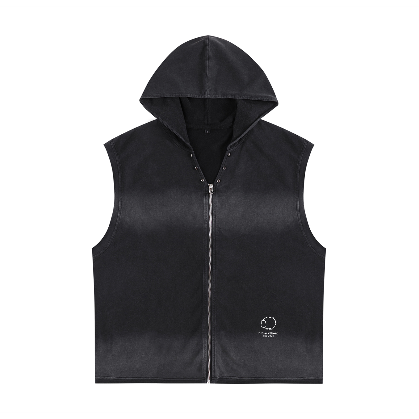 💪  HARDER Vintage Washed Zip-Up Hooded Tank Top