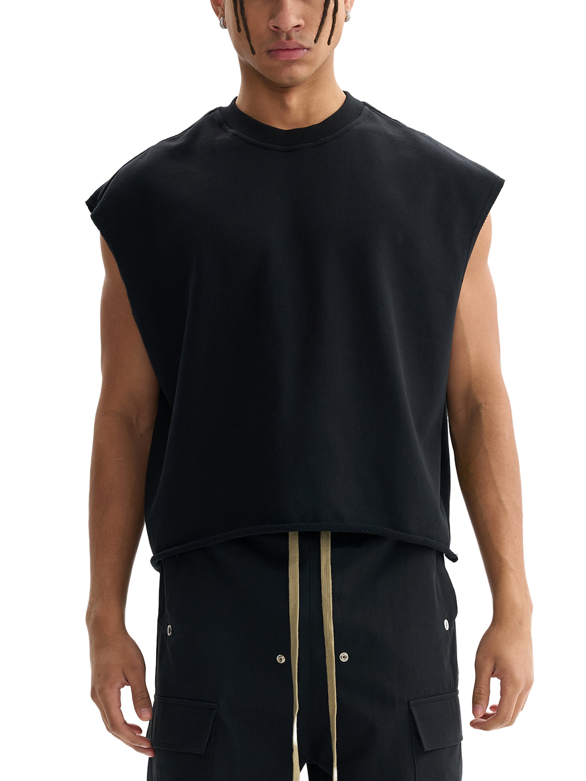 🏋️ French Terry Boxy Tank Top – Premium Oversized Streetwear